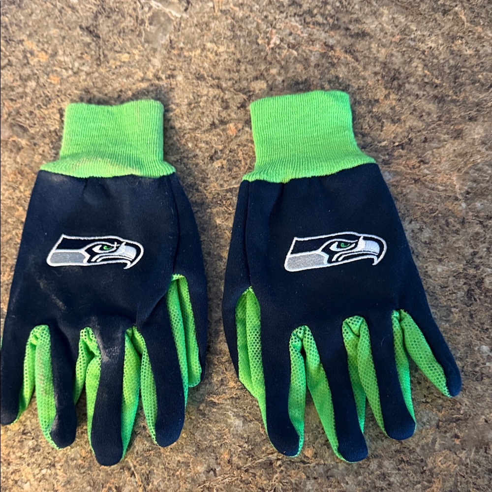 Seattle Seahawks Men's Gloves - Navy and Green